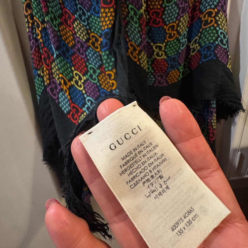 Gucci Black Multicolor Patterned Cape - image 2